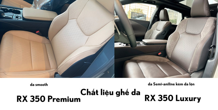 Chất liệu da làm ghế ngồi của RX350 Luxury cao cấp hơn