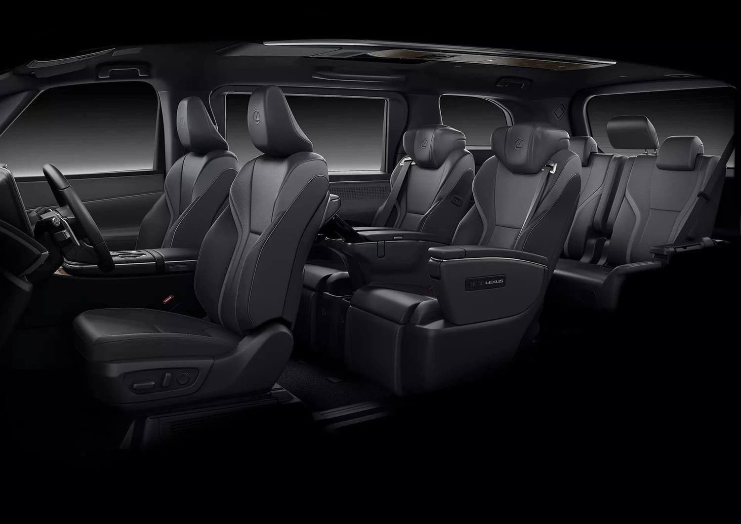 Thiết kế nội thất Lexus LM500h 6 chỗ màu đen cao cấp