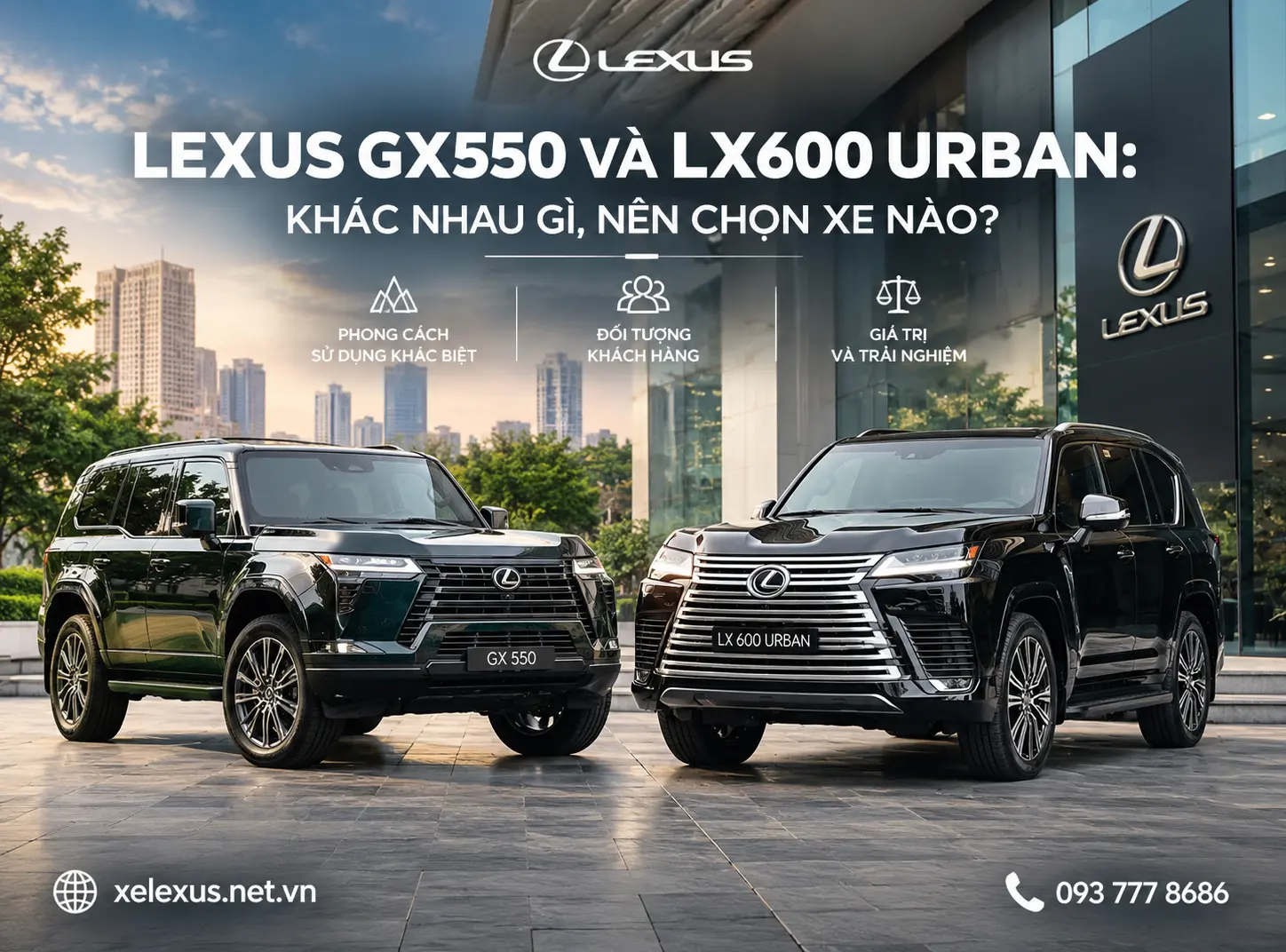 Ngoại hình: GX550 cá tính hơn, LX600 Urban sang trọng và bề thế hơn