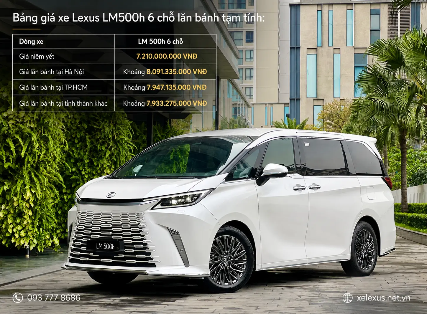 Bảng giá xe Lexus LM500h 6 chỗ