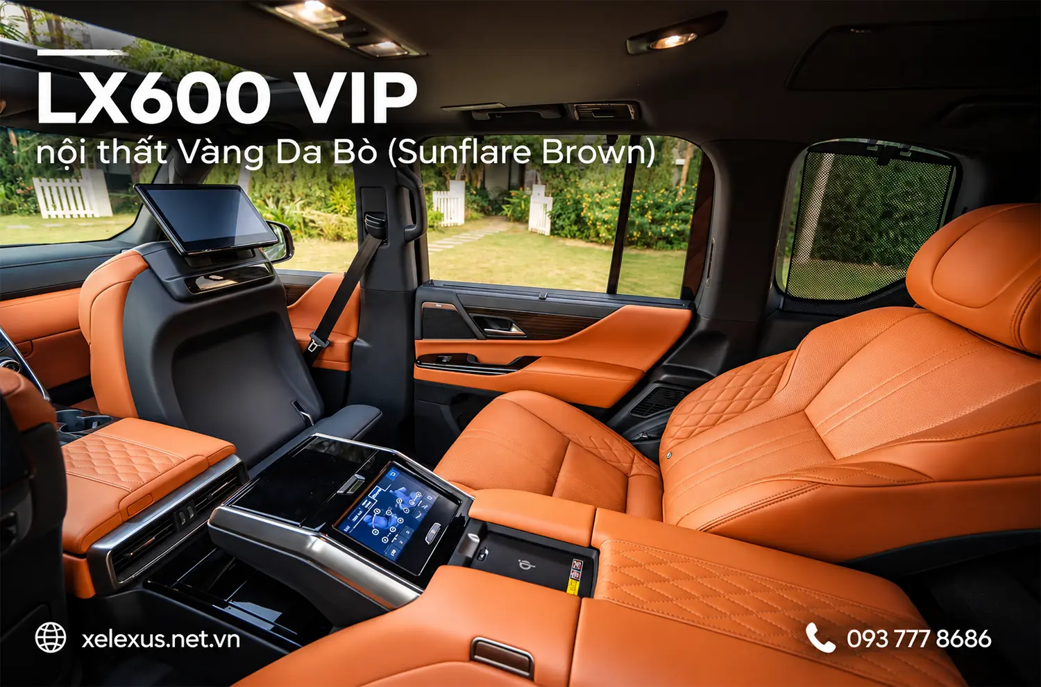 Nội thất LX600 VIP vàng da bò (Sunflare Brown)