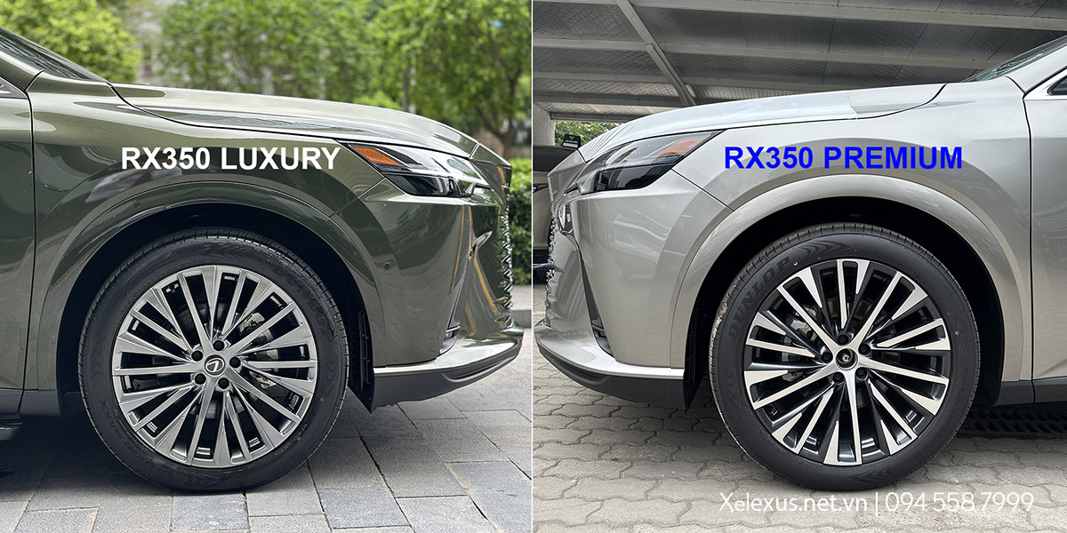 So sánh Lazăng xe Lexus RX350 Premium và RX350 Luxury